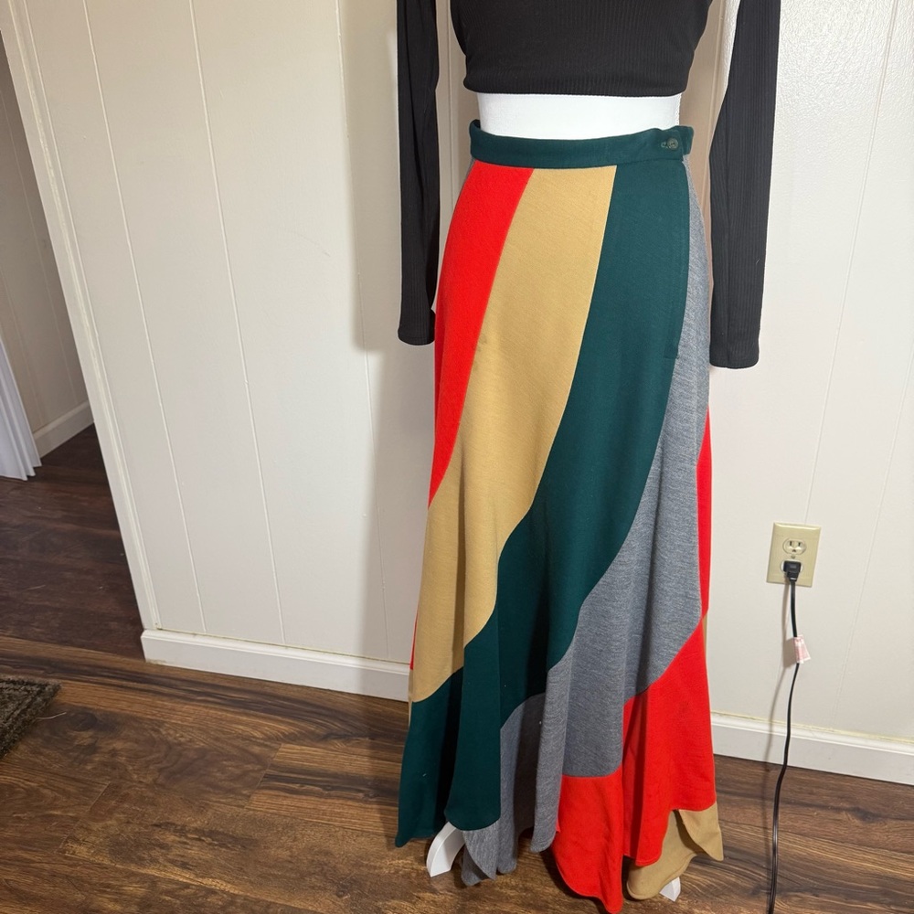 Vintage 1970s Colorful Women's Maxi Skirt